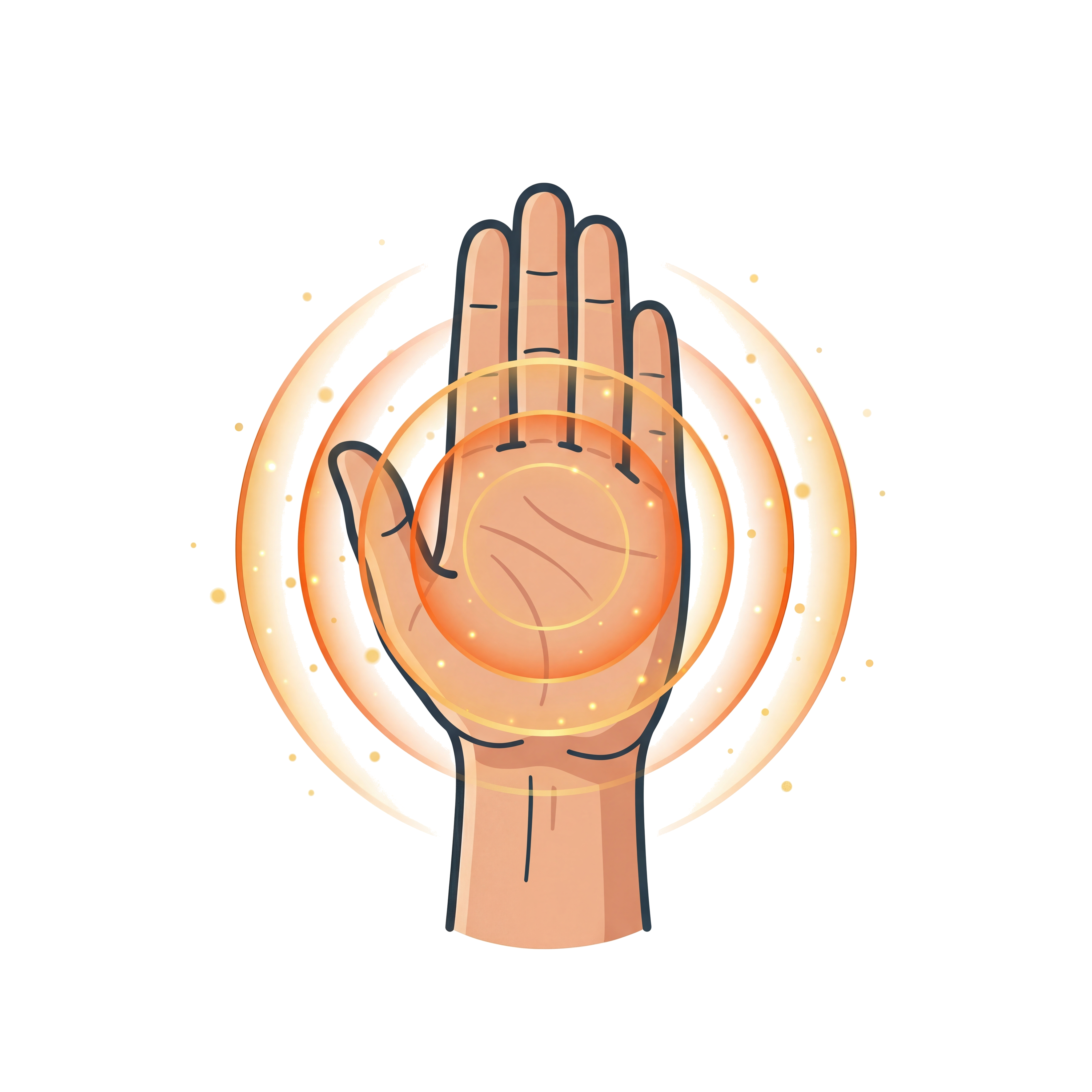 Stop hand with shield